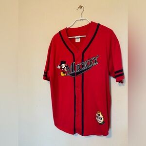 Vintage Disney Store Red Mickey Mouse Jersey XL